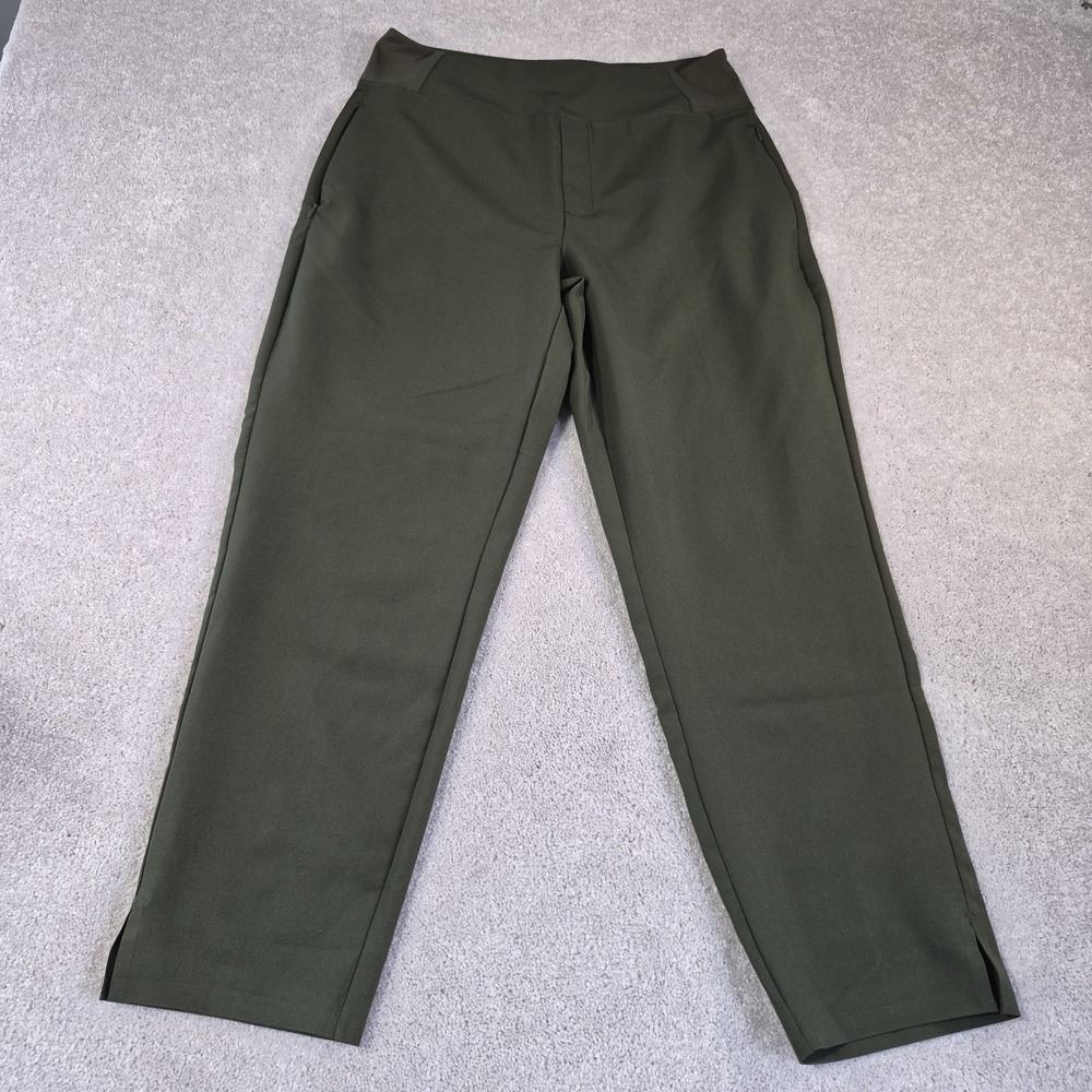 Kirkland Signature Womens 4way stretch Ankle travel pants olive green size small